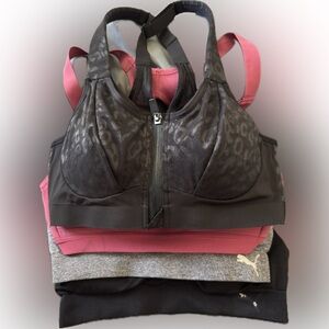 Black, Pink, and Gray Sports Bra Set